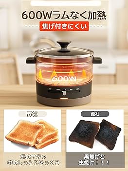 Amazon.co.jp: 【1台多役】 電気鍋 ホットプレート 一人用 グリル鍋 1L