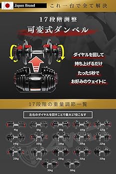 Amazon | 4WD 可変式ダンベル 2個セット 20kg | 40kg ダンベル 可変式