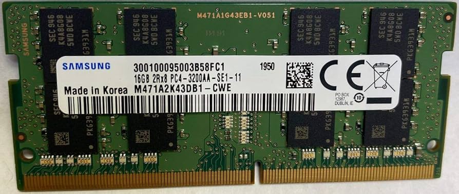 16GB DDR4 3200MHz PC4-25600 1.2V 2Rx8 260-Pin SODIMM Laptop RAM