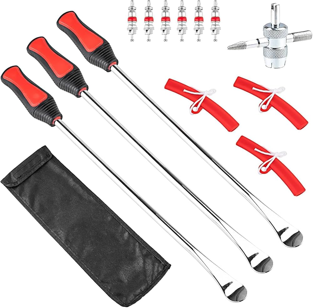 Amazon.co.jp: タイヤレバー 全長37.5CM レバー3本 メッキ加工 タイヤ