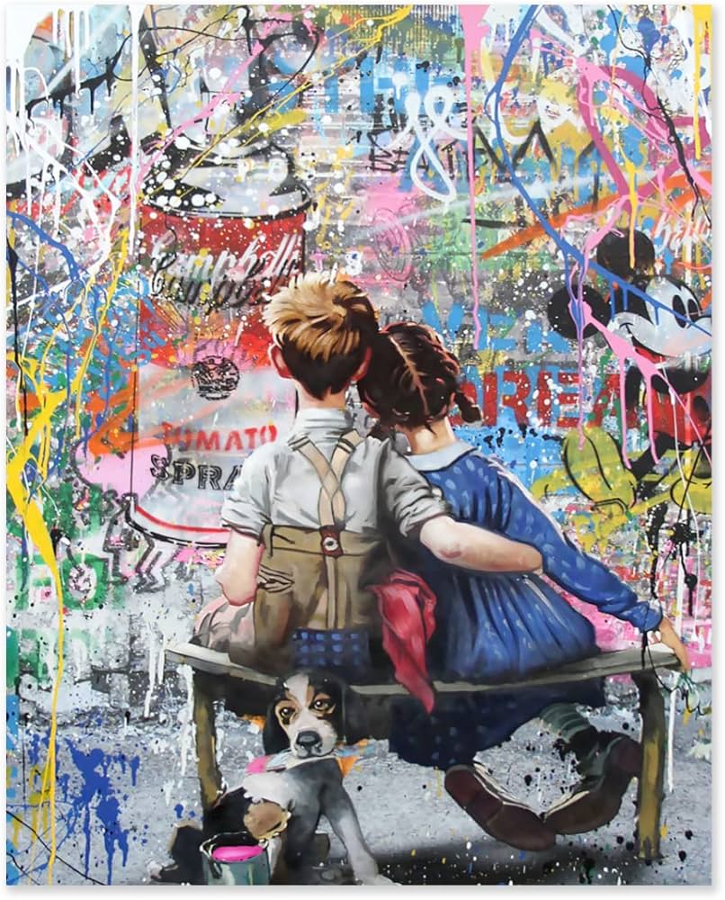 Amazon.co.jp: Hzong 数字油絵 Banksy バンクシー 落書き モダンアート