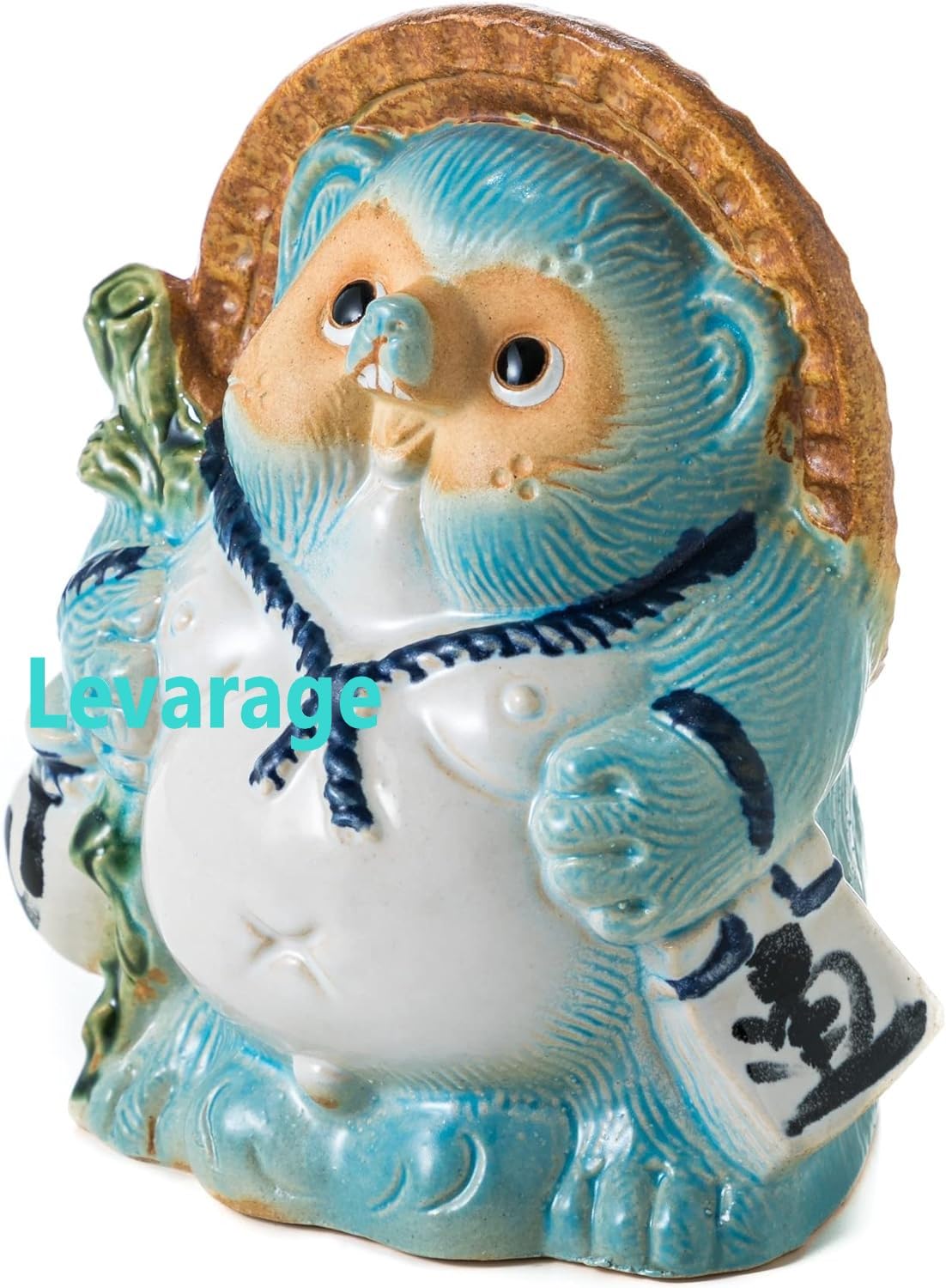 Amazon.co.jp: Levarage 信楽焼 福狸 青 ブルー 信楽5寸たぬき 珍しい