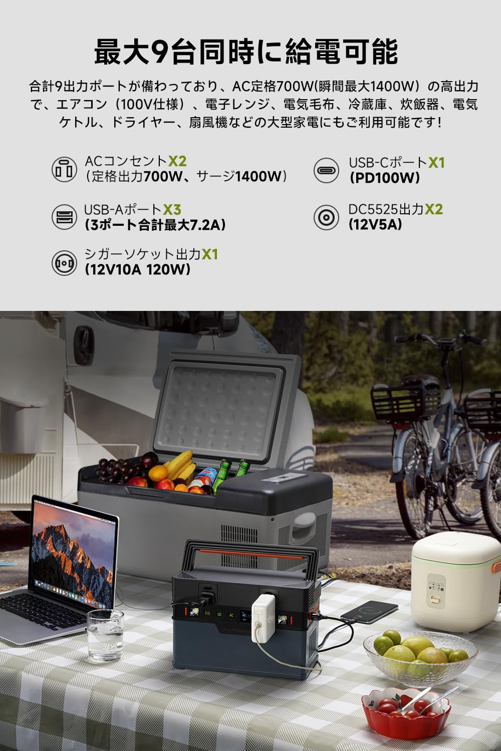 Amazon.co.jp: ALLPOWERS S700 ポータブル電源 164000mAh/604Wh大容量