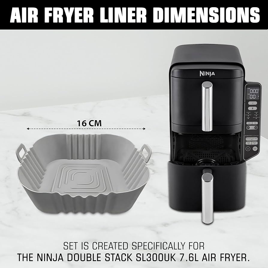 Amazon.com: Air Fryer Silicone Liners for Ninja Double Stack 7.6L