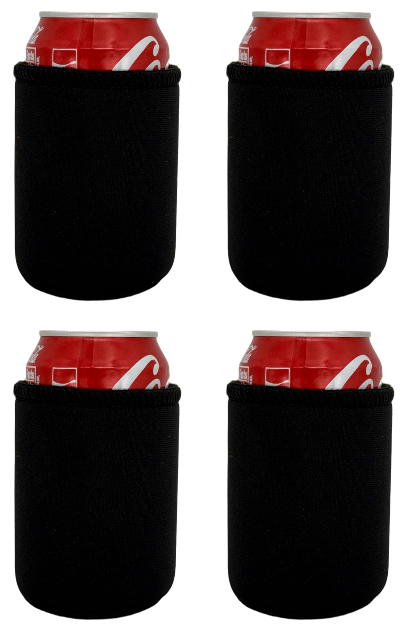Amazon.com: Blank Neoprene Full Bottom Can Coolie (4 Pack, Black