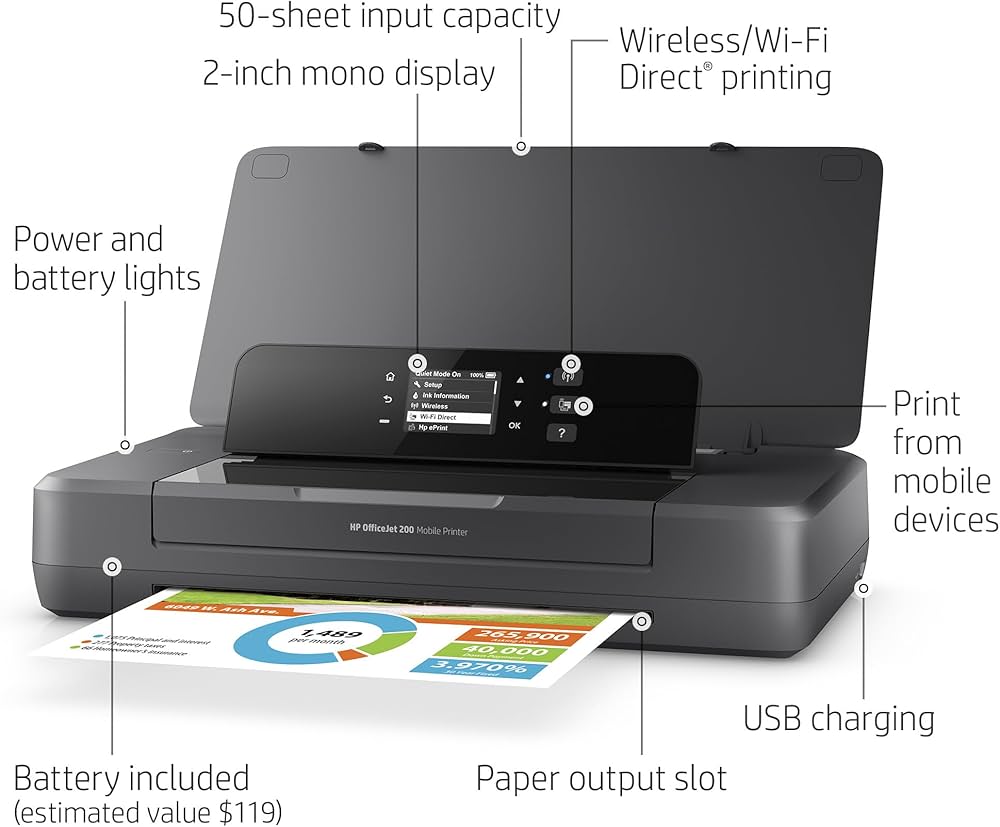 Amazon.co.jp: HP OfficeJet 200ポータブルプリンタ、ワイヤレス