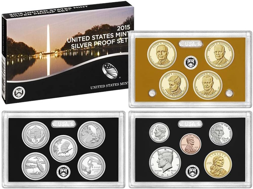 2015 S U.S. Mint Silver Proof Set - 14 Coins - OGP Superb Gem
