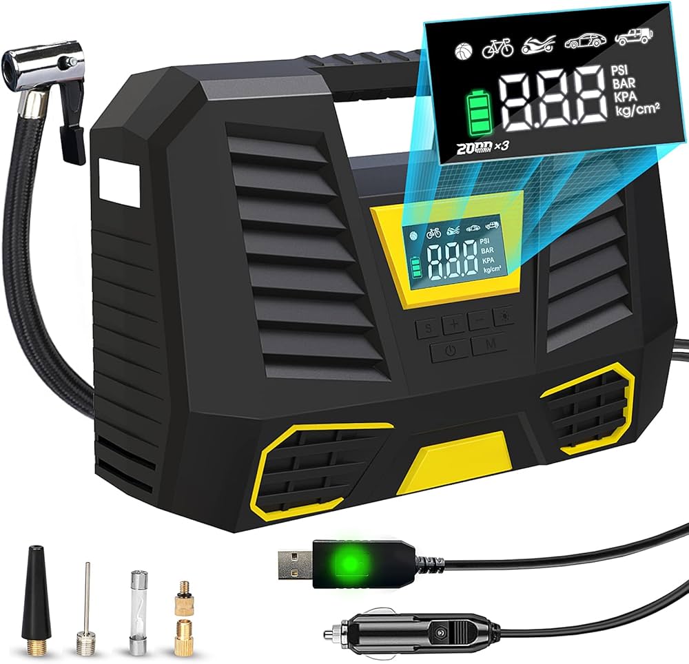 Amazon | tEokEibEno 電動エアコンプレッサー 車空気入れ 電動空気入れ