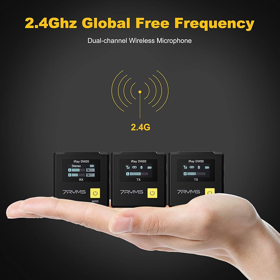 Amazon.com: 7RYMS iRay DW20 Wireless Lavalier Microphone with