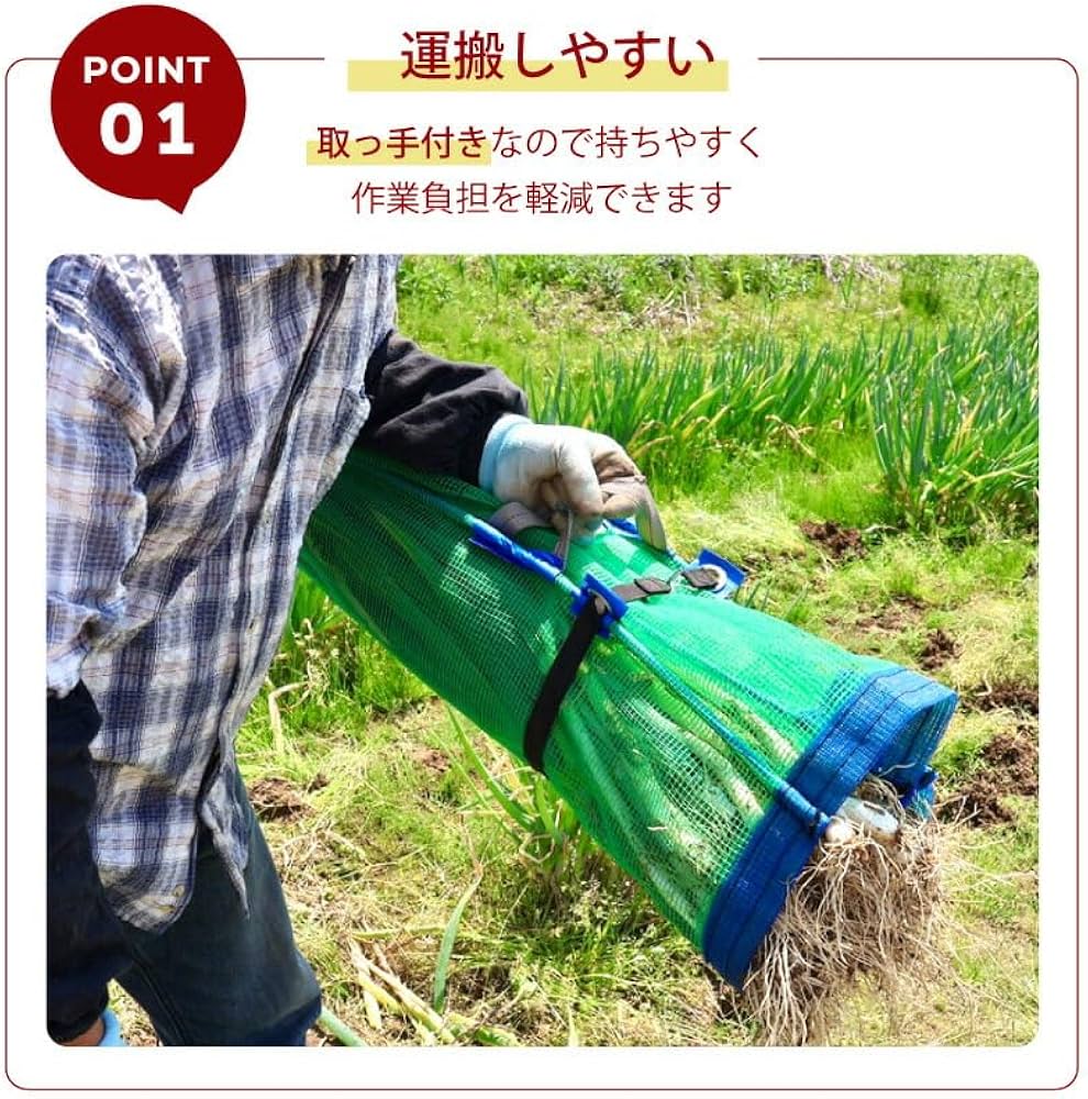 Amazon.co.jp: ネギマキネット 60×125cm Lタイプ ネギの運搬に 葱 収穫