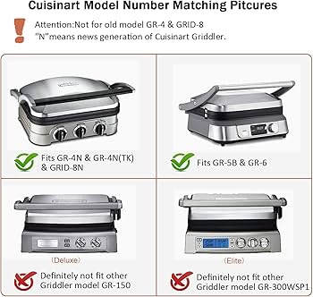 Amazon.com: Griddler Plates Replacement for Cuisinart GR-4NP1 5-in