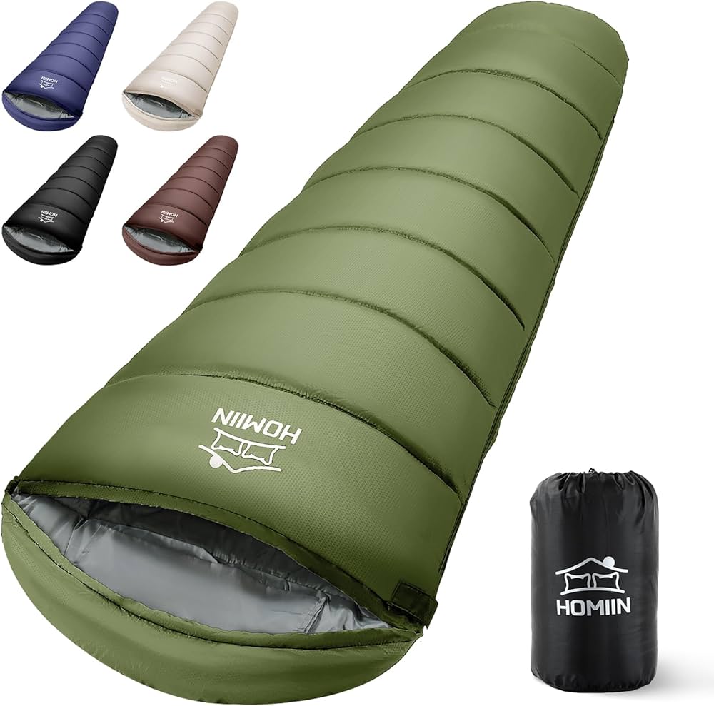 Amazon.co.jp: 寝袋 シュラフ マミー型 軽量 キャンプ Homiin オール