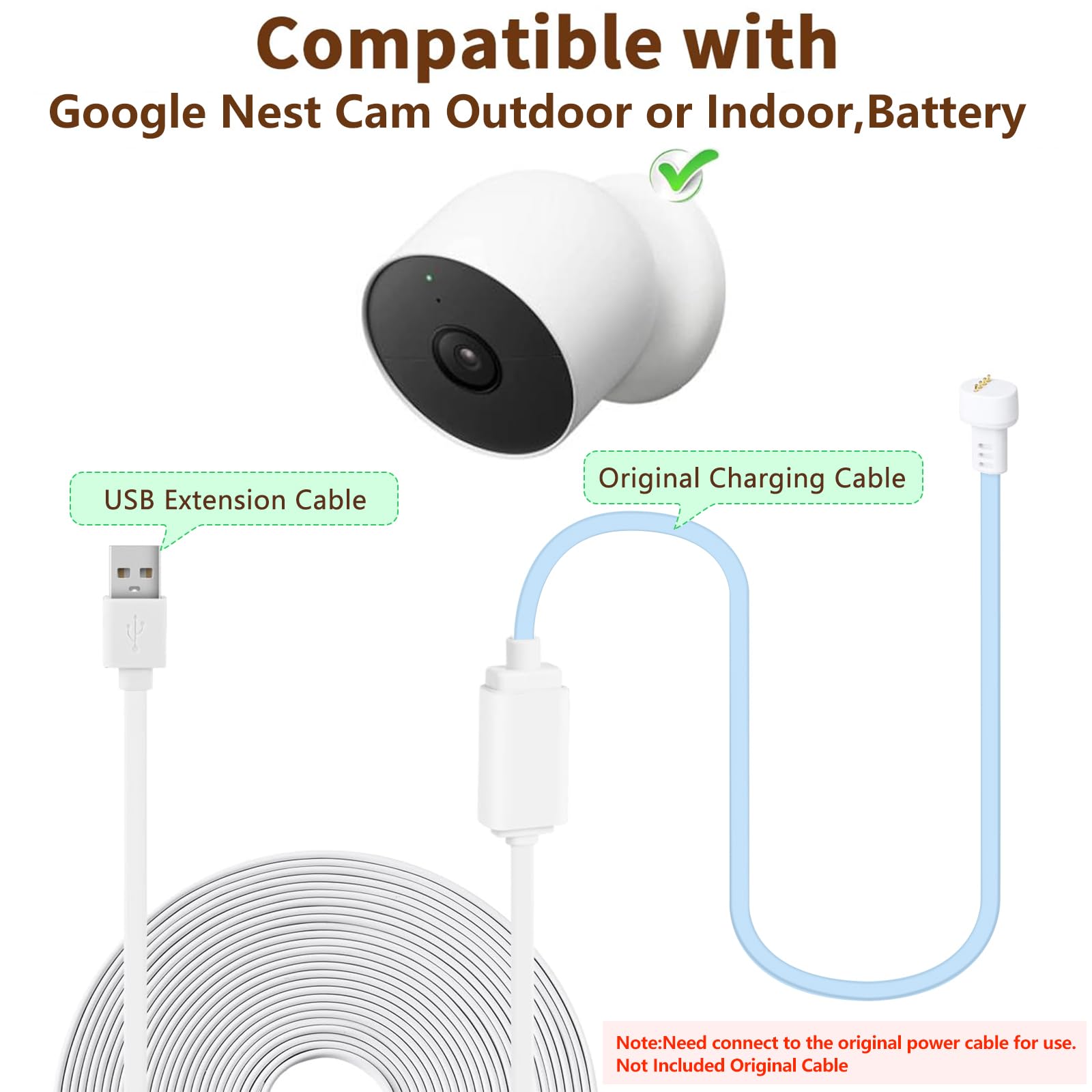 Amazon.co.jp: delilyn 2パック 26フィート/8m USB延長ケーブル Google