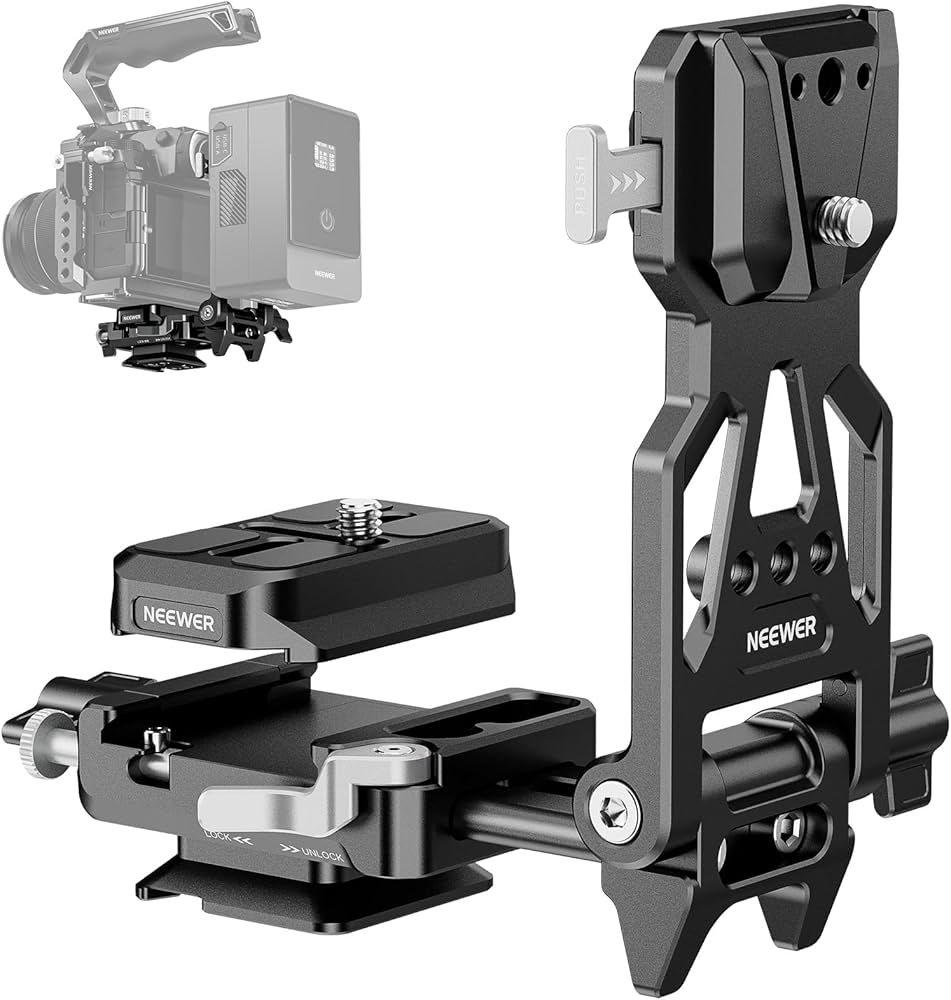 Amazon | NEEWER Vマウントバッテリープレート 折りたたみ式 軽量 Arca