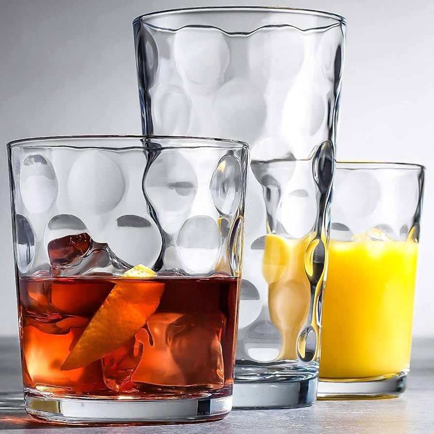 Amazon.com | Le'raze Drinking Glasses - 18pc Set: Clear Glasses (6