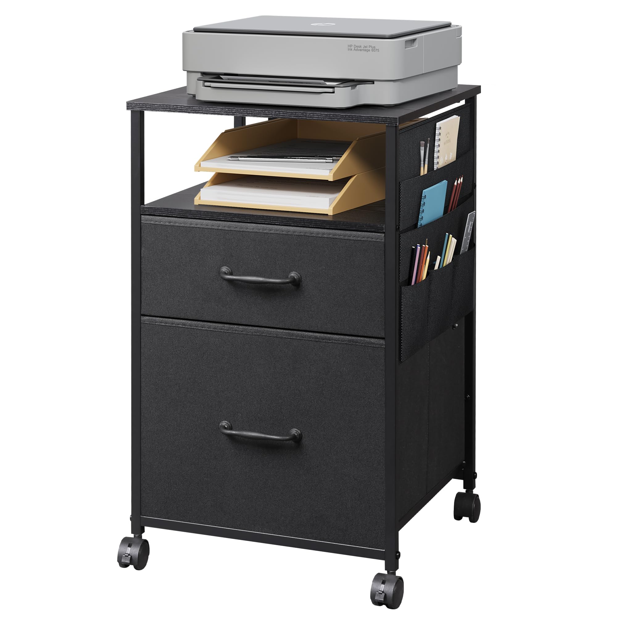 Amazon.co.jp: DEVAISE デスクワゴン キャビネット サイドチェスト