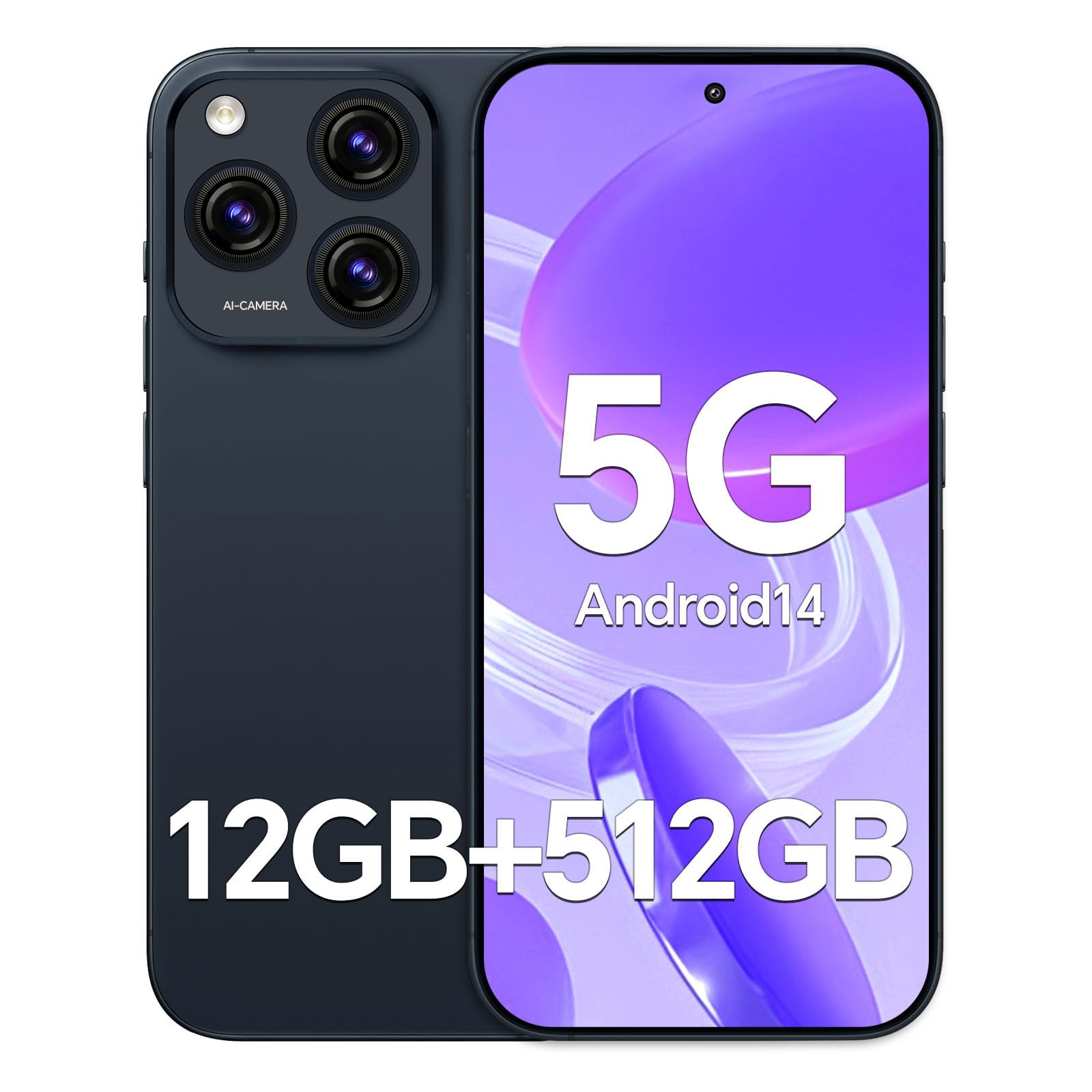 Amazon | lolhtvlol A16ProMax Android 14 スマホ 12GB+512GB/ 120Hz