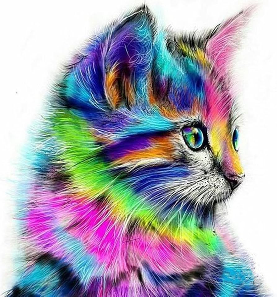 Amazon.co.jp: Canorna 油絵 【猫】動物 カラフルな動物 数字キット