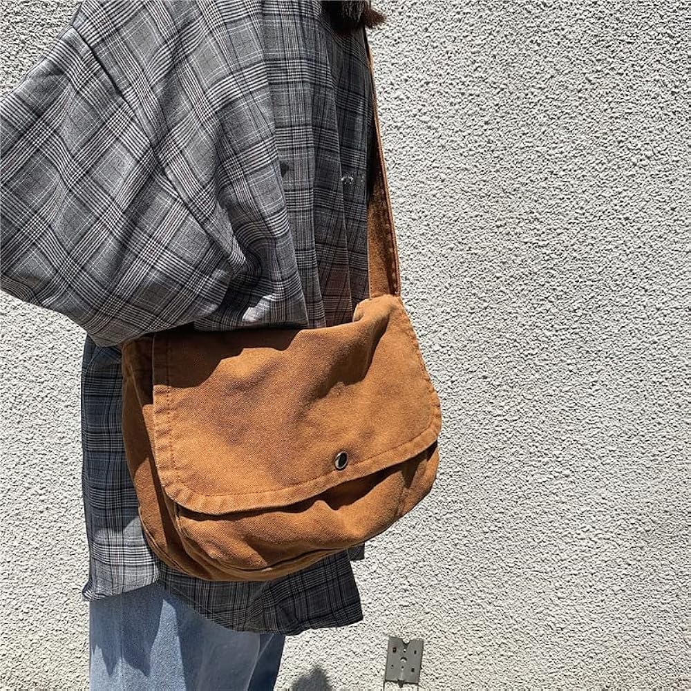 Amazon.com: Grunge Canvas Messenger Bag Women Aesthetic Hobo