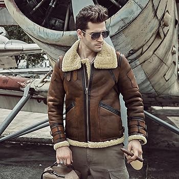 Amazon | [Denny&Dora] メンズ B-3フライトジャケット本革 最強防寒