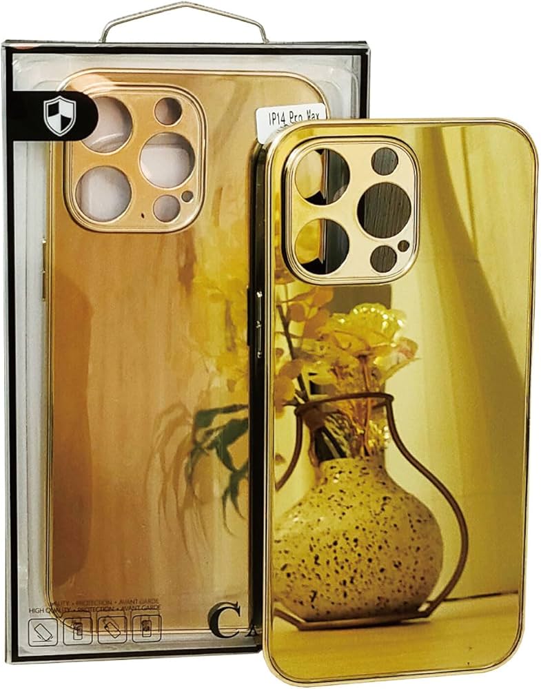 Amazon.co.jp: iPhone14proMax用ケース ゴールド 金 ミラー仕上げ