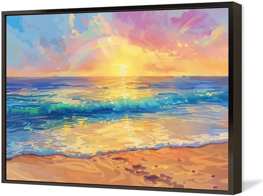 Amazon.co.jp: 絵画 美しいサンセットビーチインテリア 絵画 魅力的な