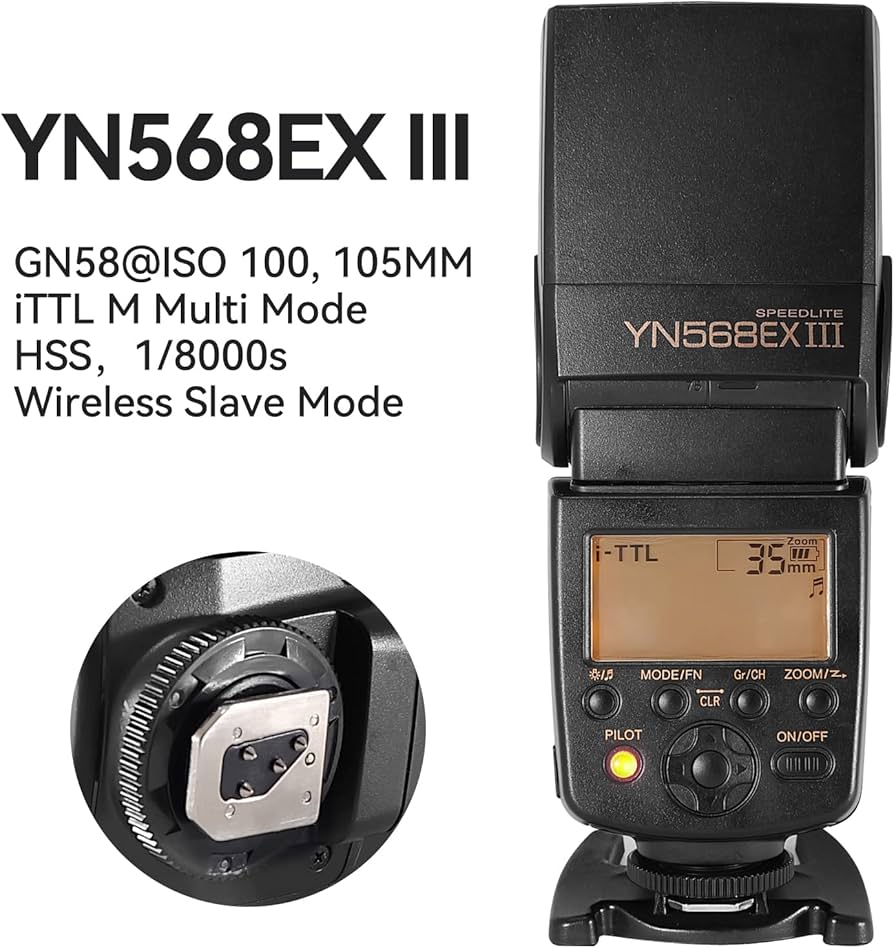Amazon.com : YONGNUO YN568EX III Flash Speedlite, Wireless Slave