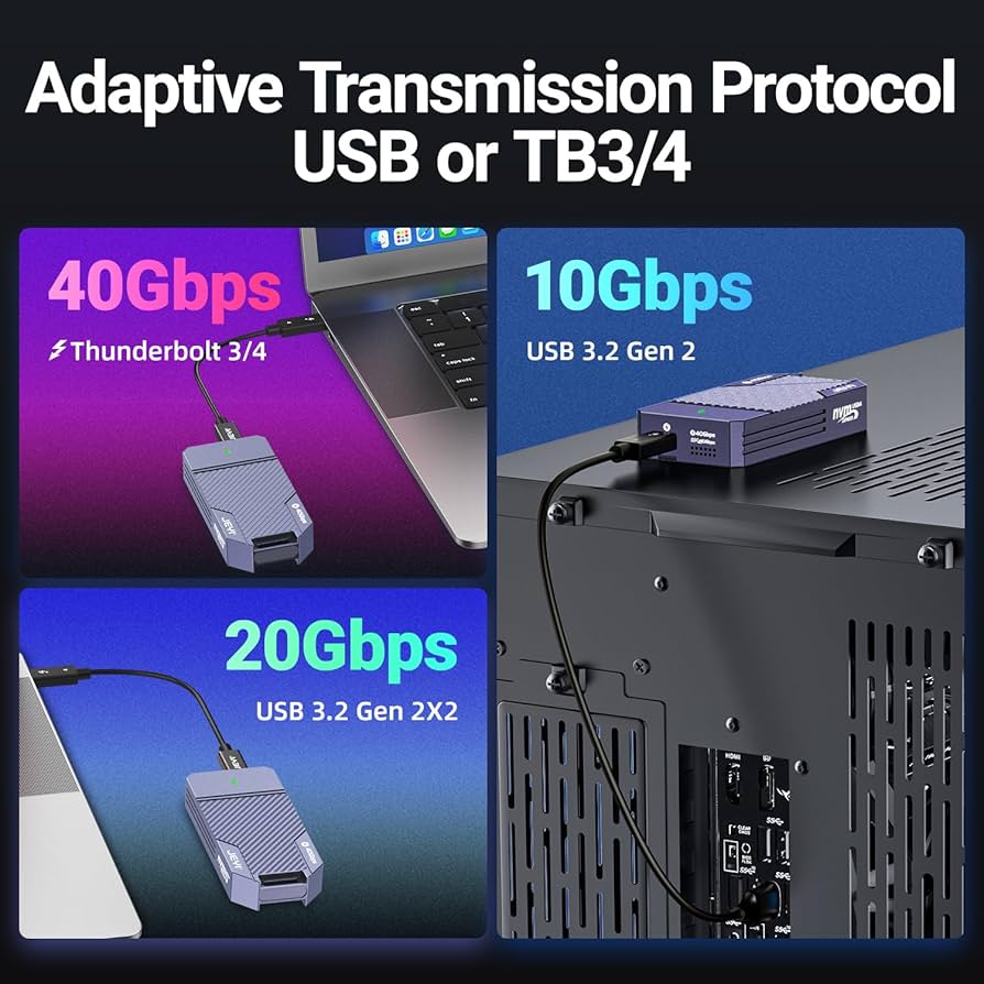 Amazon.co.jp: JEYI 40Gbps M.2 NVME SSD 外付けケース、USB C PCIe