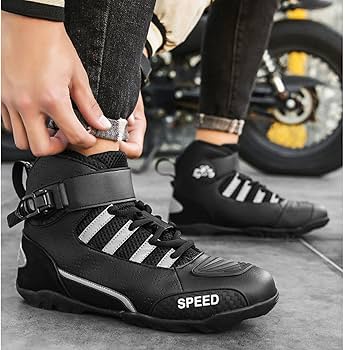 Amazon.co.jp: 超細繊維レザーバイクライドブーツ、オートバイ