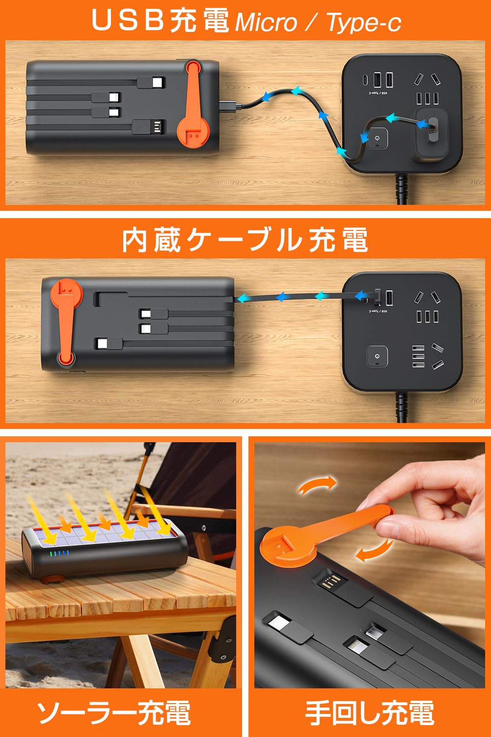 Amazon | ソーラーモバイルバッテリー 22.5W/PD18W 61200mAh 急速充電