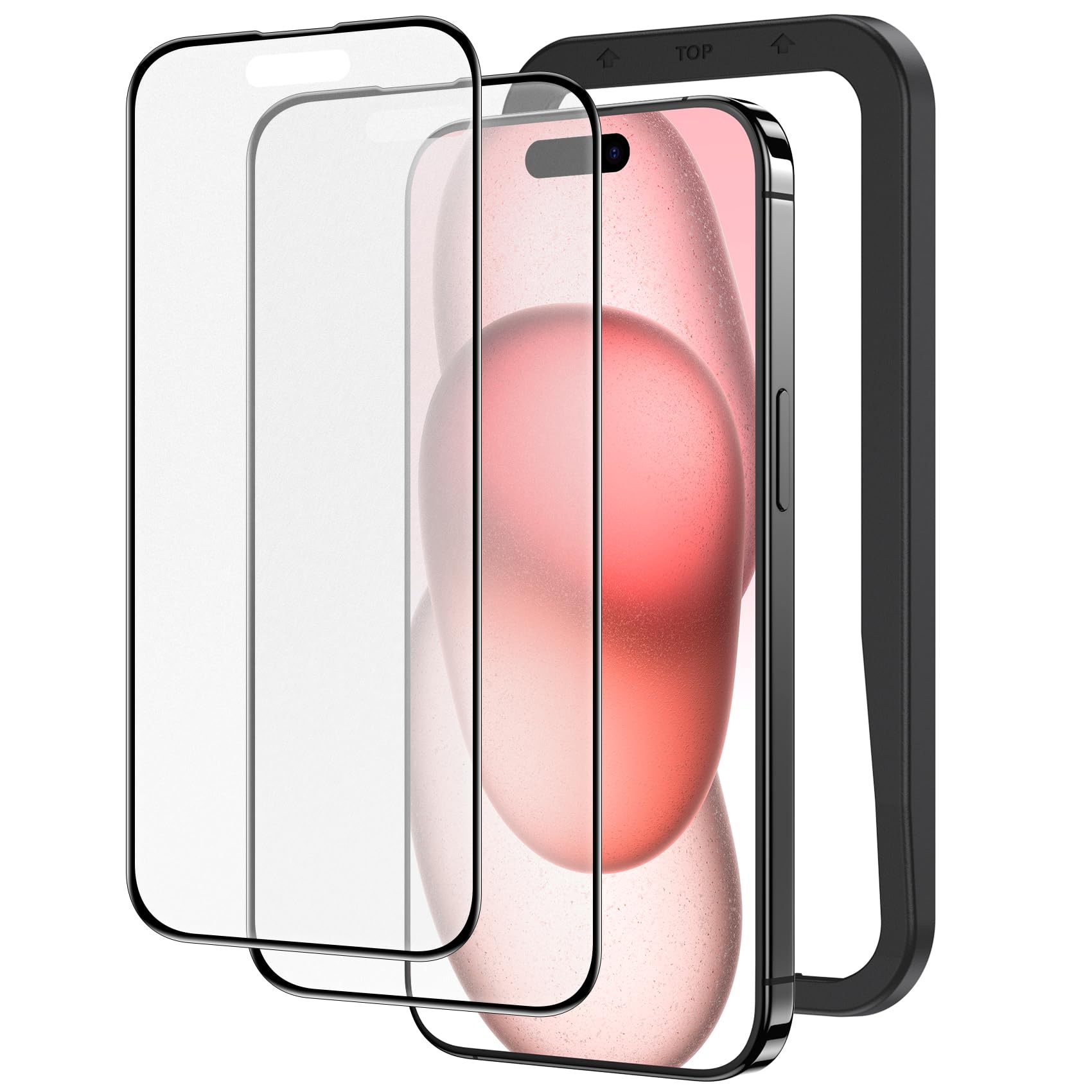 Amazon.co.jp: NIMASO アンチグレア iPhone 15 用 ガラスフィルム 全面