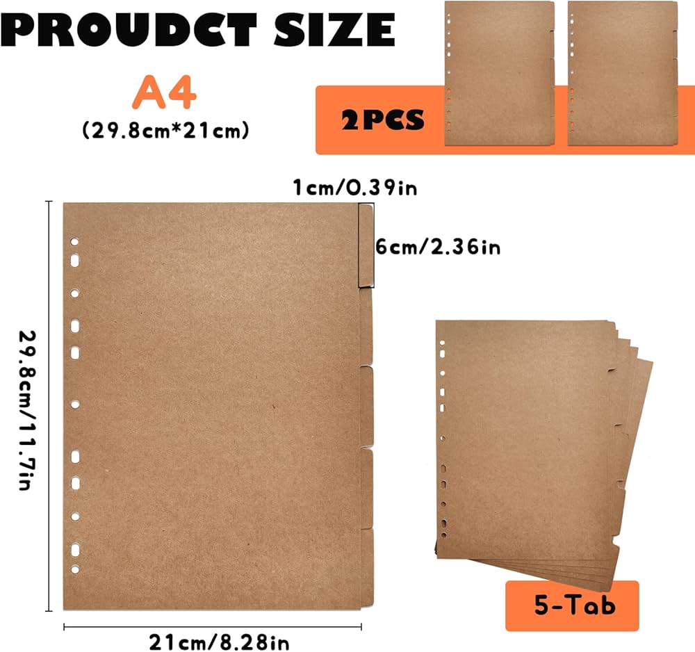 Amazon | DY.2ten ペーパー インデックス A4 11穴 5山 2組 クラフト紙