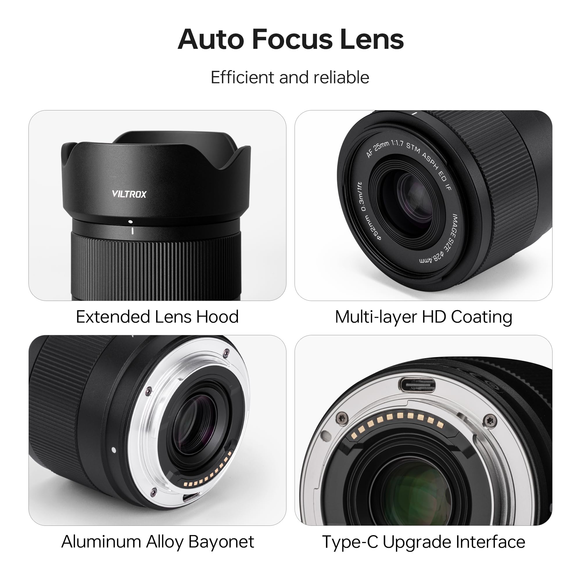 Amazon.com : VILTROX AF 25mm F1.7 Air E Lens for Sony E Mount, f