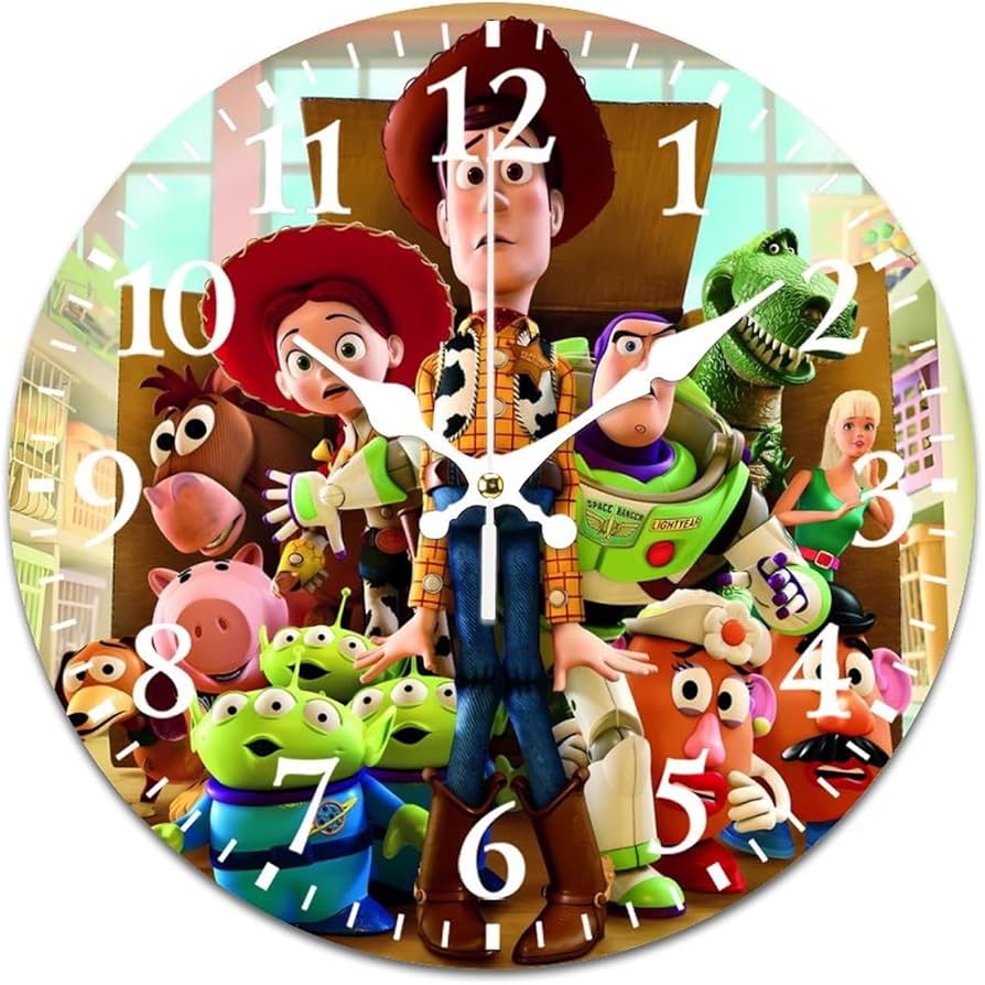 Amazon.co.jp: トイ ストーリー 掛け時計 PVC壁掛け時計 静音 連続秒針