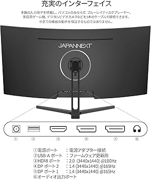Amazon.co.jp: JAPANNEXT 34インチ VAパネル搭載 165Hz対応 UWQHD