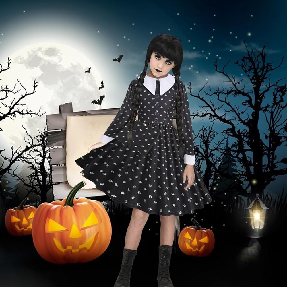 Amazon.co.jp: [Buogint] アダムス・ウェンズデー コスプレ衣装 110