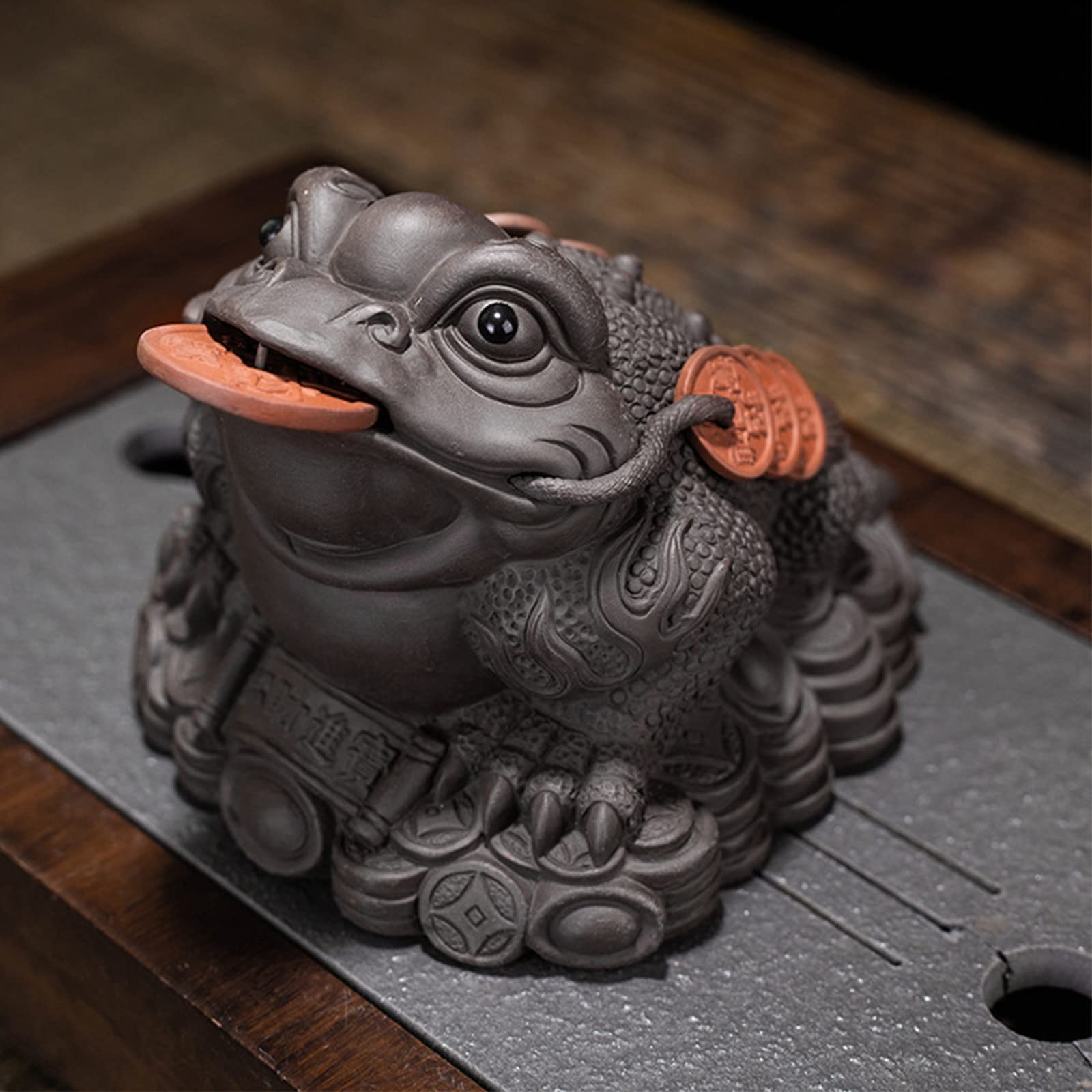 Amazon.co.jp: 銭蛙 金蟾 茶寵 三本脚の蛙 三足蟾 茶の寵 茶宠 茶台の