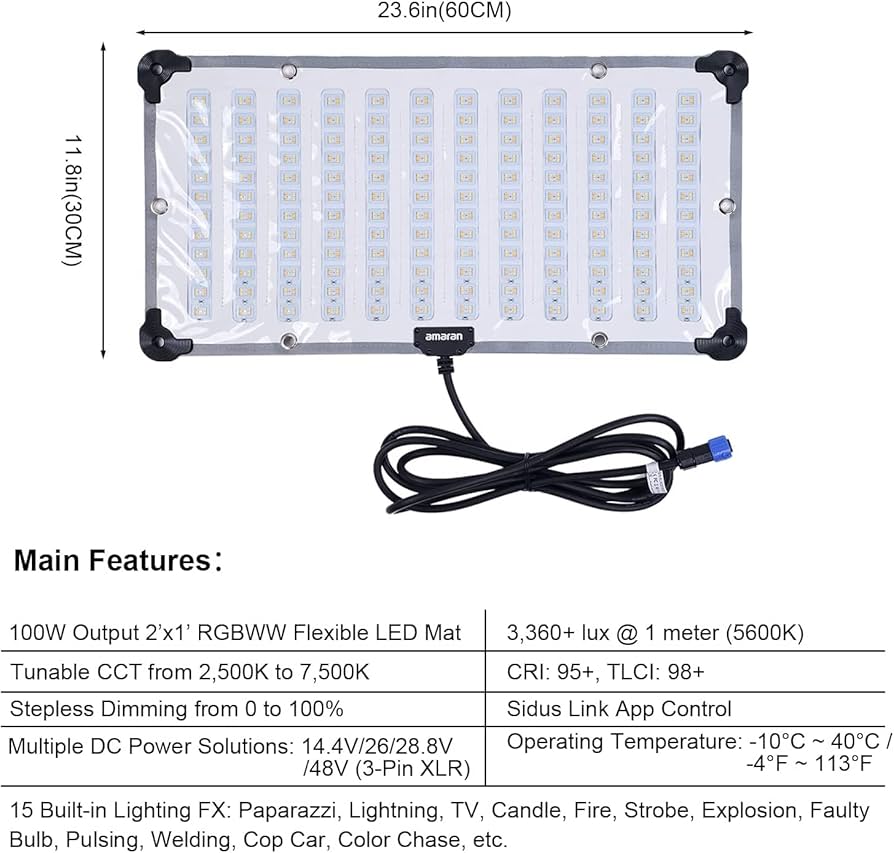 Amazon.com : Aputure Amaran F21C RGBWW Flexible Led Video Light