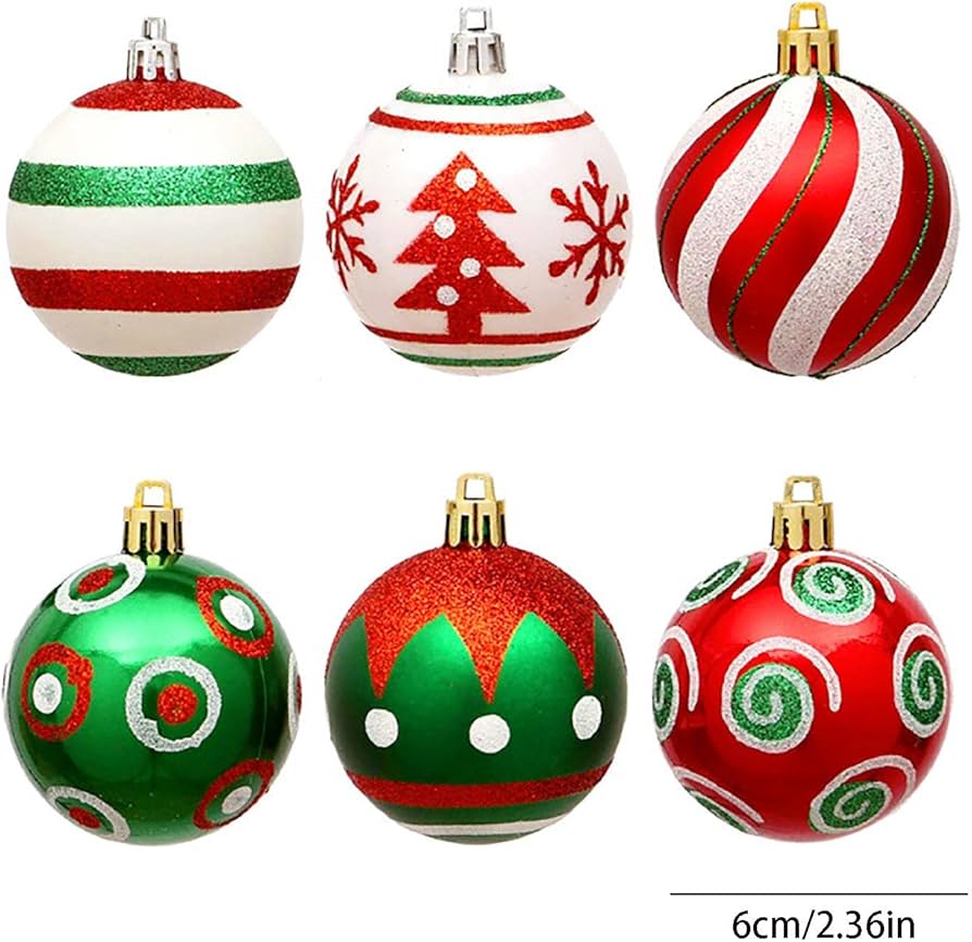 Amazon.co.jp: クリスマス オーナメント セット 6cm 30個入 北欧風 赤