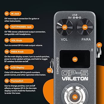 Amazon.co.jp: Valeton GP-5 マルチエフェクト プロセッサー スナップ