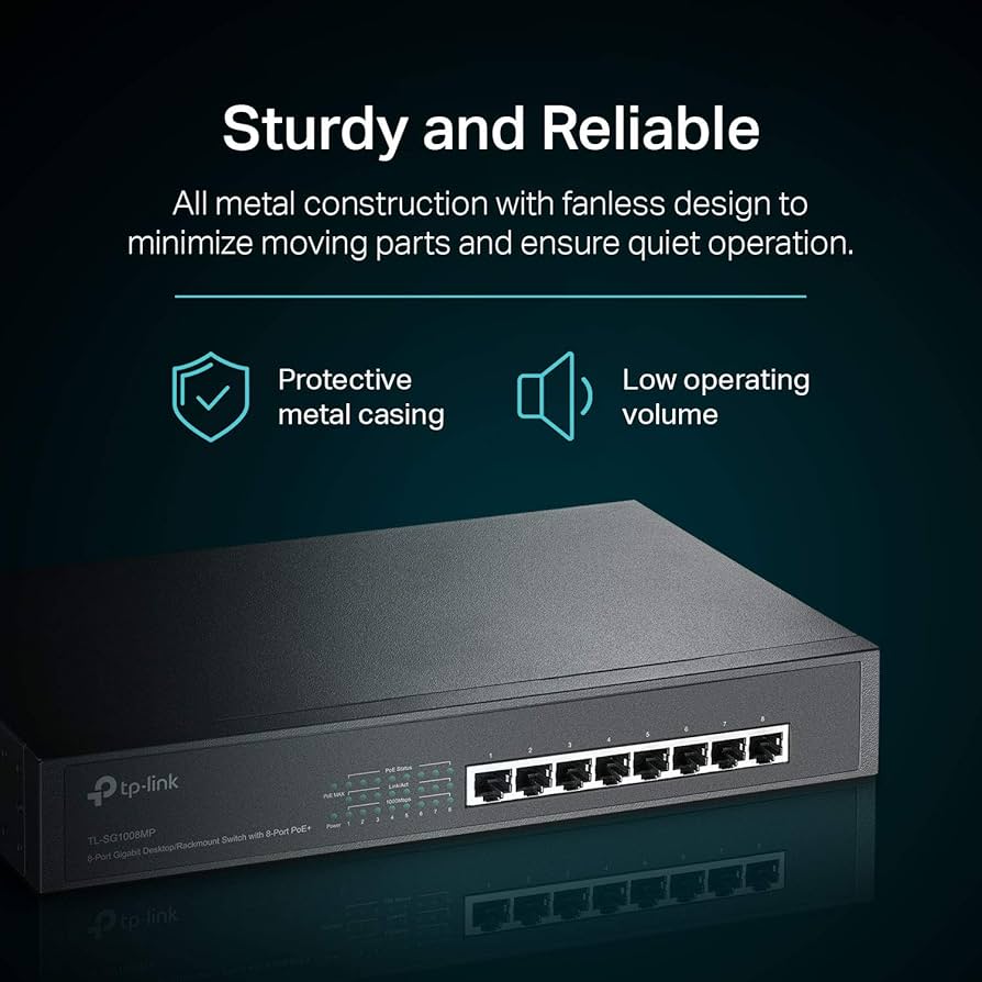 Amazon.com: TP-Link 8 Port Gigabit PoE Switch | 8 PoE+ Ports @126W