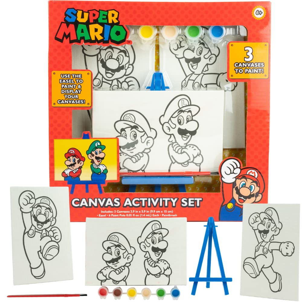 Amazon.com: Innovative Designs Super Mario Canvas Paint Set for
