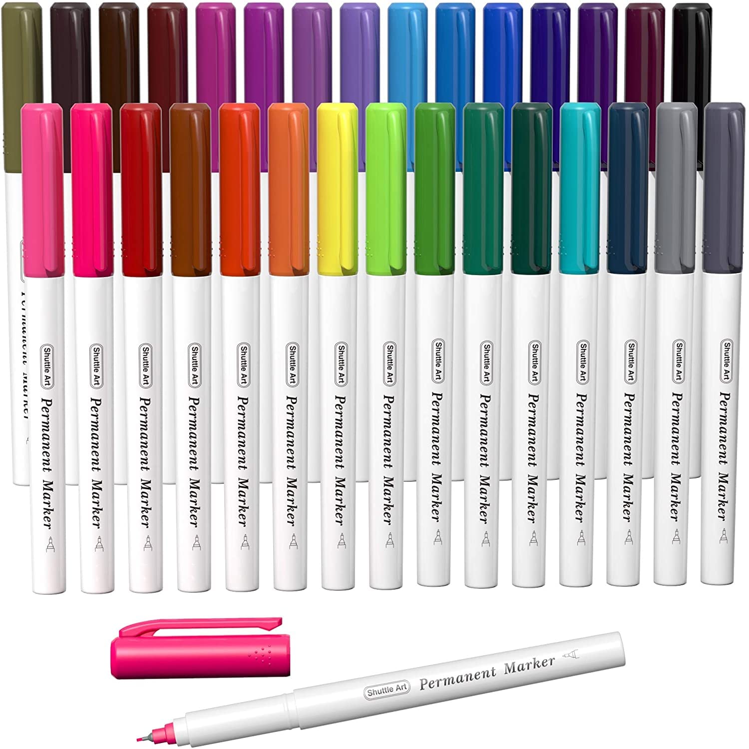 Amazon | Shuttle Art 油性ペン 30色セット 極細 0.5mm カラーペン