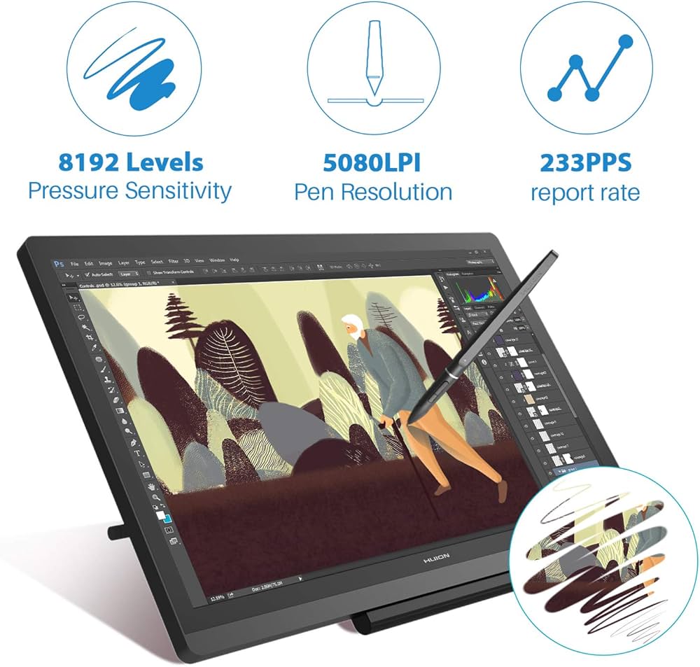 Huion GT-191 Pen Display Graphics Drawing Tablet Monitor with 8192
