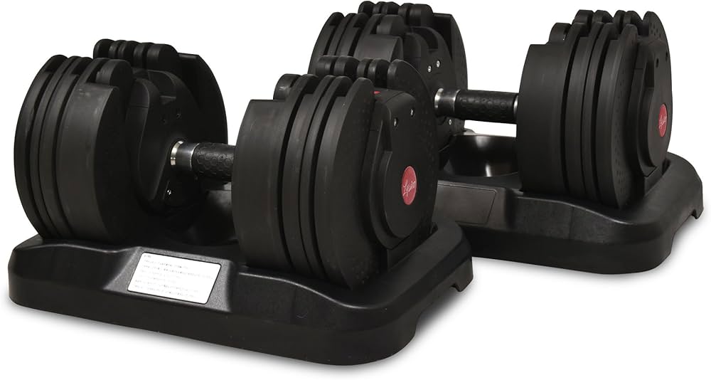 Amazon | ライシン 片手で16段階変更 アジャスタブル ダンベル 可変式