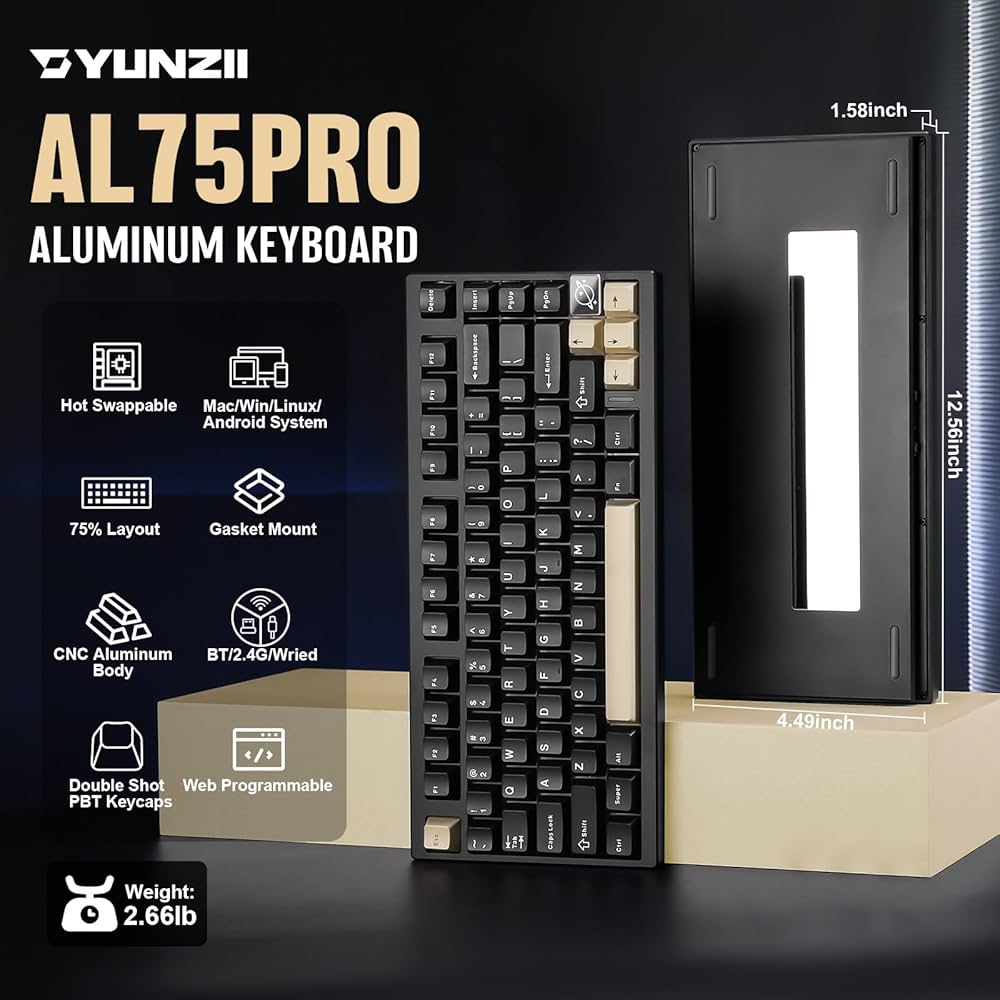 Amazon | YUNZII AL75 PRO 80キー ゲーミングキーボード メカニカル