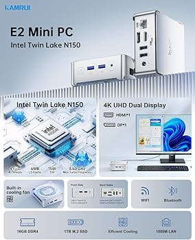 Amazon.com: KAMRUI Essenx E2 N150 Mini Pc, 16GB DDR4 1TB SSD Mini