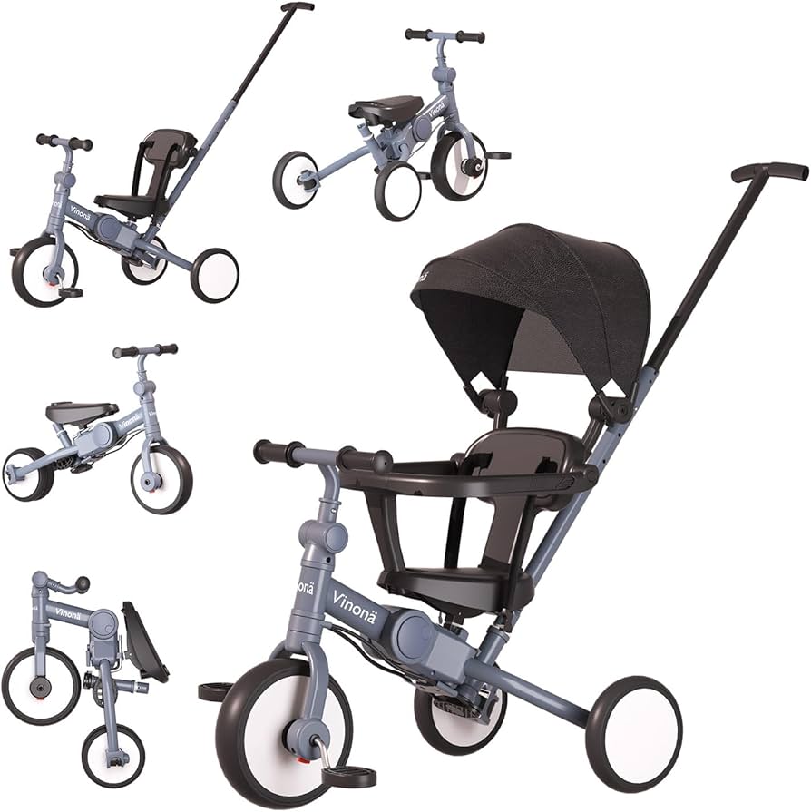 Amazon.co.jp: Vinona 子供用三輪車 6in1 折りたたみ 手押し棒 1歳-6歳