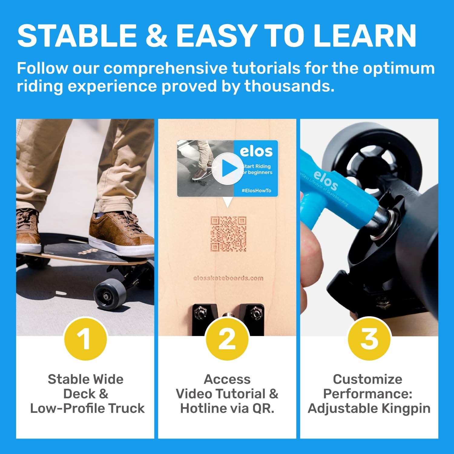 Elos Skateboard Compleet Lichtgewicht - mini longboard cruiser