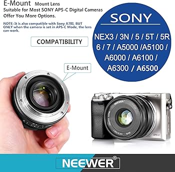 Amazon | Neewer 35mm F1.7 大口径手動プライム固定レンズ APS-C Sony